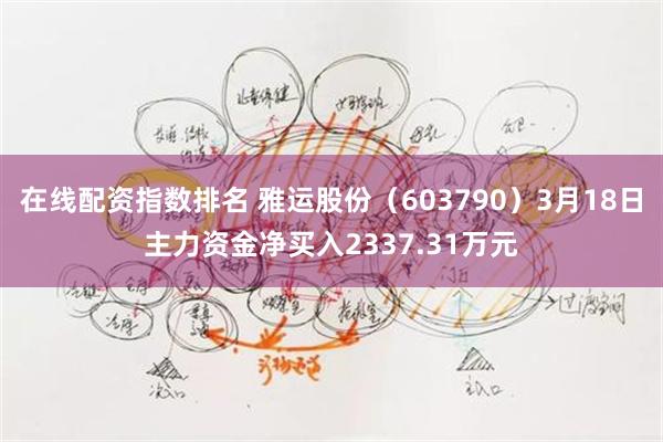 在线配资指数排名 雅运股份（603790）3月18日主力资金净买入2337.31万元