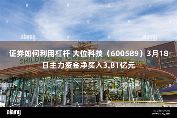 证券如何利用杠杆 大位科技（600589）3月18日主力资金净买入3.81亿元